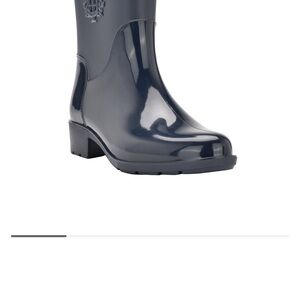 Tommy Hilfiger Black Winter Rain Boots with Glossy Finish